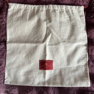 Etro Cream Bag with Burgundy Patch